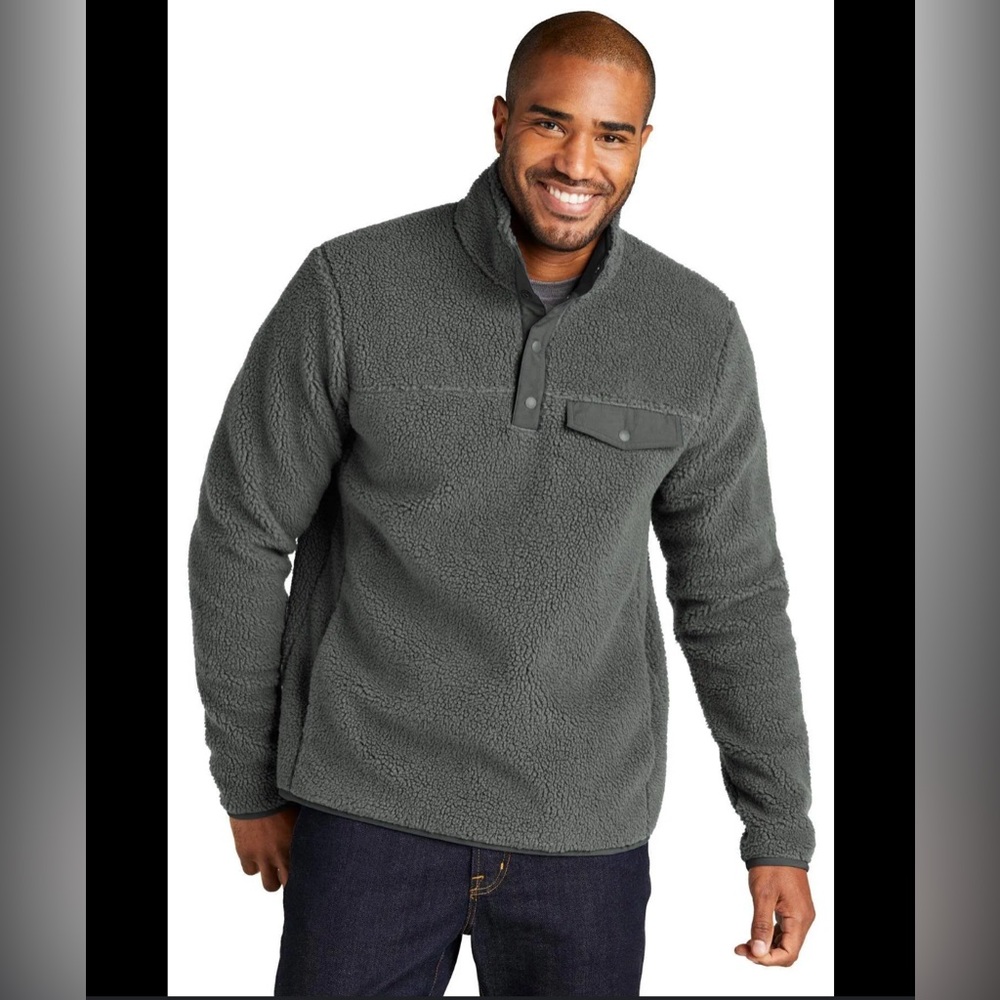 Port Authority Camp Fleece Snap Pullover F140 Adult Medium Gray